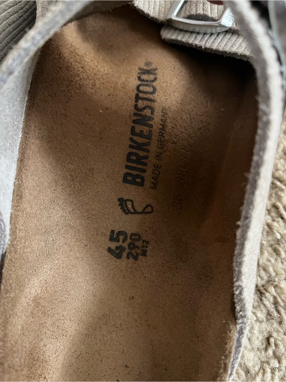 Birkenstock Two-Strap Slides in Taupe Suede - Picture 3 of 4